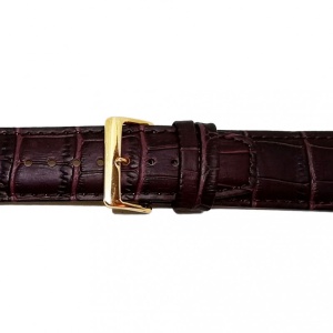 Curea de ceas din piele ecologica maro, imprimeu crocodil - 24mm - C2950 - Img 3