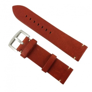 Curea de ceas din piele naturală maro - 24mm WZ2877 - Img 1