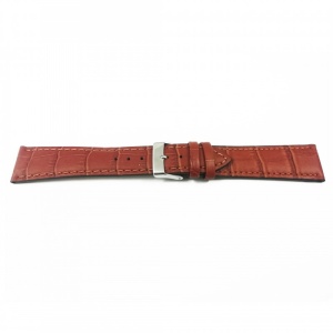 Curea de ceas din piele naturala Maro-deschis cu imprimeu crocodil 18mm, 20mm, 22mm, 24mm - WZ3387 - Img 3
