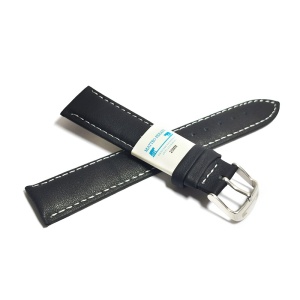 Curea de ceas din piele naturala Matteo Ferari culoare Neagra - 20mm 22mm 24mm - Img 2
