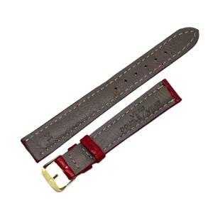 Curea de ceas din piele naturala rosie - 14mm - C2963 - Img 4