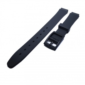 Curea de ceas din plastic - Culoare neagra - 12mm - Img 3