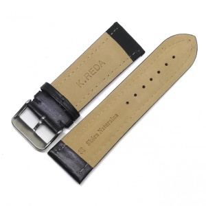 Curea de Ceas K.REDA – Piele Neagră – 32/28 mm – Grosime 4 mm – pentru Ceasuri cu Cadran Mare - Img 2