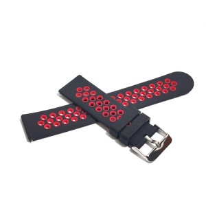 Curea de ceas Neagra cu Rosu din Silicon 22mm WZ5360 - Img 4