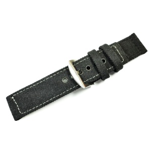 Curea de ceas Neagra din material textil 24mm WZ4927 - Img 3