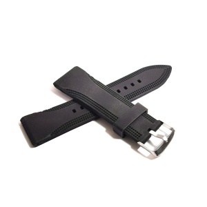Curea de ceas Neagra din Silicon 24mm - Img 2