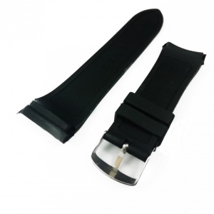 Curea de ceas Neagra din Silicon - capete curbate - 26mm - Img 4