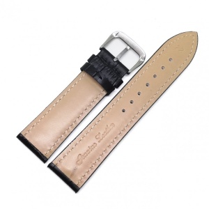 Curea de ceas - Piele Naturala Neagra - Imprimeu Crocodil - 12mm 14mm 16mm 18mm 20mm 22mm - WZ3803 - Img 2