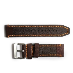 Curea de ceas robusta, maro-inchis din piele naturala 22mm, 24mm, 26mm - WZ4177 - Img 3