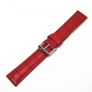 Curea de ceas rosie cu imprimeu croco 20mm WZ3581 - Img 2