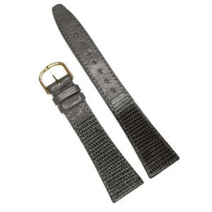 Curea de Ceas Vintage Gri – Jumătate Imprimeu Șopârlă – Swiss Made – 12/14/20 mm – Cataramă Aurie – Lungime M