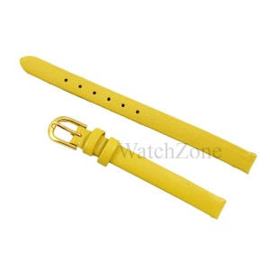 Curea Piele Galbenă pentru Ceasuri Mici de Damă – 8 mm – Cataramă Aurie – Time Veranda