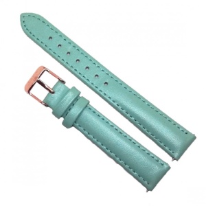 Curea Piele Naturală Verde Marin – 16 mm – Textură Semiluoasă – Cusătură Verde – Quick Release