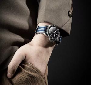 Curea Universală Nylon – 22 mm – Gri și Bleumarin – Compatibilă OMEGA, Rolex, Tudor, Hamilton, SEIKO - Img 4