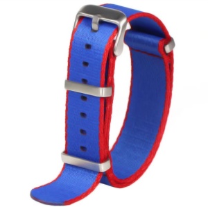Curea Universală Nylon Albastru cu Roșu – 20/22 mm – Stil Militar și Confort pentru Ceasul Tău