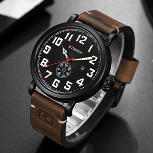 Curren 8283 – Ceas Bărbătesc Design Militar – Carcasă Aliaj – Curea Piele - Img 2