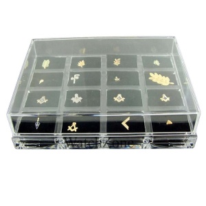 Cutie inele 16 spatii din material acrilic transparent