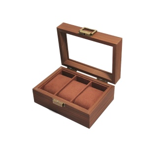 Cutie pentru ceasuri Coffee Brown cu 3 spatii 103-6