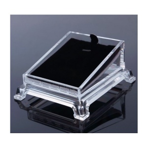 Expozor pentru pandantive din acril transparent si catifea neagra WZ4451 - Img 2