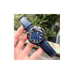 Fossil FS5061 – Cronograf Bărbătesc – Carcasă Neagră – Cadran Albastru cu Numerale Romane – Curea Piele - Img 4