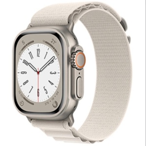 MultiLoop Band pentru Apple Watch – Nylon Elastic – Negru / Crem – G-Hook – 38-49 mm – Confort și Performanță - Img 5