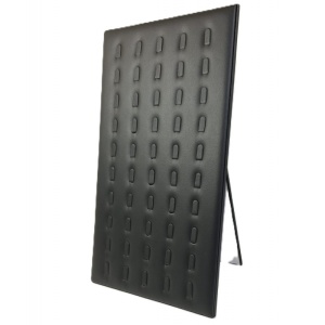 Panou de Expunere pentru 100 de Inele – Piele Ecologică – 35 x 20 cm – Negru / Alb