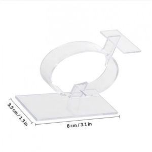Set 100 Suporturi Acrilice Transparente pentru Ceasuri și Brățări – 8 x 6 x 3,5 cm – Expozitor Magazin - Img 2