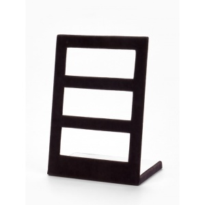 Suport Universal pentru Cercei – 3 Rânduri, 12 Perechi – Catifea Textilă Gri – 15,5 x 8 x 21 cm - Img 2