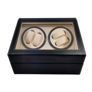 Watch Winder Negru Piele Ecologica 4+6 - Img 2