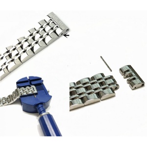 Brățară Ceas Argintie Oțel Inoxidabil – 20/22 mm – Anse Drepte – Zale Pline – Închidere Fluture – WZ3426 - Img 6