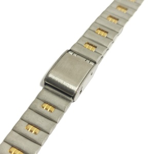 Bratara de ceas argintie cu insertii aurii din otel inoxidabil 11mm WZ5367 - Img 4