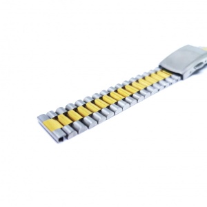 Bratara de ceas Bicolora (Argintiu si Auriu) din otel inoxidabil 10mm 12mm 14mm 16mm WZ4149 - Img 3