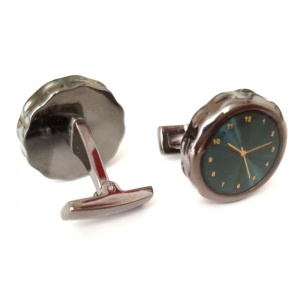 Butoni pentru Cămașă Cadran de Ceas - Negru | Accesoriu Elegant WZ4944 - Img 2