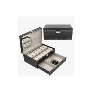 Caseta Organizator, Piele Ecologica, 12 Compartimente Pentru Ceasuri - Img 1