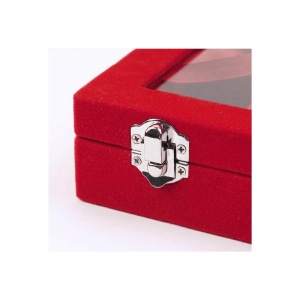 Caseta pentru bijuterii cu 12 spatii Catifea Rosie sau Fuchsia - Img 4