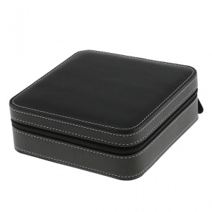 Caseta pentru depozitare si transport bijuterii din piele ecologica neagra - W3453 - Img 2