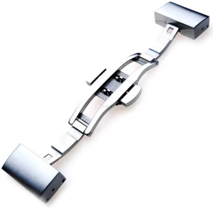 Cataramă Fluture Oțel Inoxidabil – Dublu Push Button – 18mm / 20mm – Închidere Folding – Pentru Curele Silicon și Piele