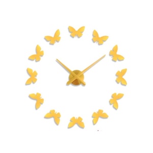Ceas de perete 3D Argintiu / Auriu Butterfly DIY WZ2446