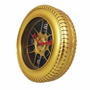 Ceas de Perete Anvelopă MAG WHEEL MINI Negru / Auriu / Argintiu WZ2368 - Img 4