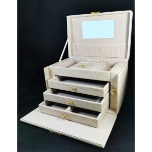 Cufar pentru bijuterii Luigiana CaffeLatte / Crem / Gri / Roz WZ4684 - Img 4