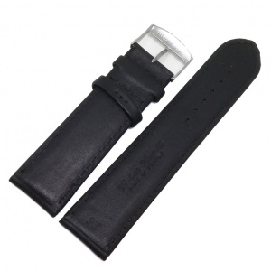 Curea Ceas „Fleurus Bio-Pure” – Piele Vițel Neagră, Adeziv Organic și Bumbac (20mm - 24mm) - Img 3