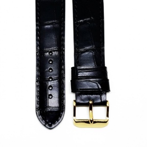 Curea Ceas „Fleurus Nero Stealth” – Piele Veritabilă de Vițel, Negru Integral (20mm - 24mm) - Img 4