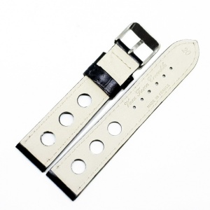 Curea Ceas „Fleurus Noir Stealth” – Piele Naturală de Vițel, Negru Integral (20mm - 24mm) - Img 5