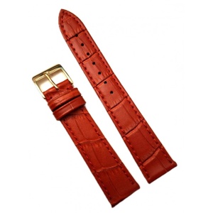 Curea Ceas „Monochrome Red” 7A1-R – Piele Naturală Premium cu Cusătură Asortată (14mm - 22mm)