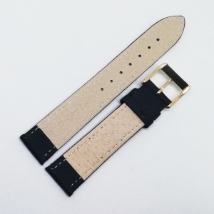 Curea Ceas „Obsidian Classic” 2A1 – Piele Naturală Neagră cu Cusătură Asortată (12mm - 22mm) - Img 4