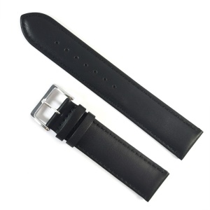Curea Ceas Fleurus France – Piele Naturală Neagră, Textură Fină (8mm - 24mm)