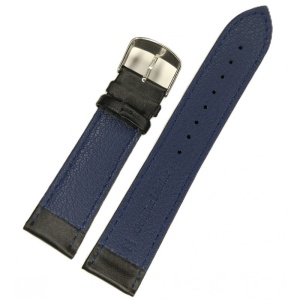 Curea Ceas Matteo Ferari din Piele Naturală Neagră, Dublu Stra, Mărime L, 4mm Grosime (18mm - 24mm) - Img 5