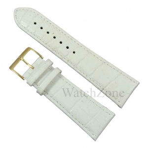 Curea Ceas Piele Alba Imprimeu Crocodil 26mm Nagata WZ1940