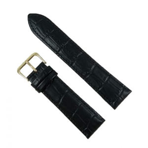 Curea Ceas Piele Naturala Neagra Crocodil Catarama Aurie 18mm / 20mm / 22mm WZ2273