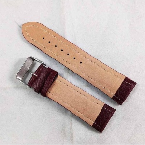Curea Ceas Piele Naturală Vișinie 24mm WZ2363 - Img 2